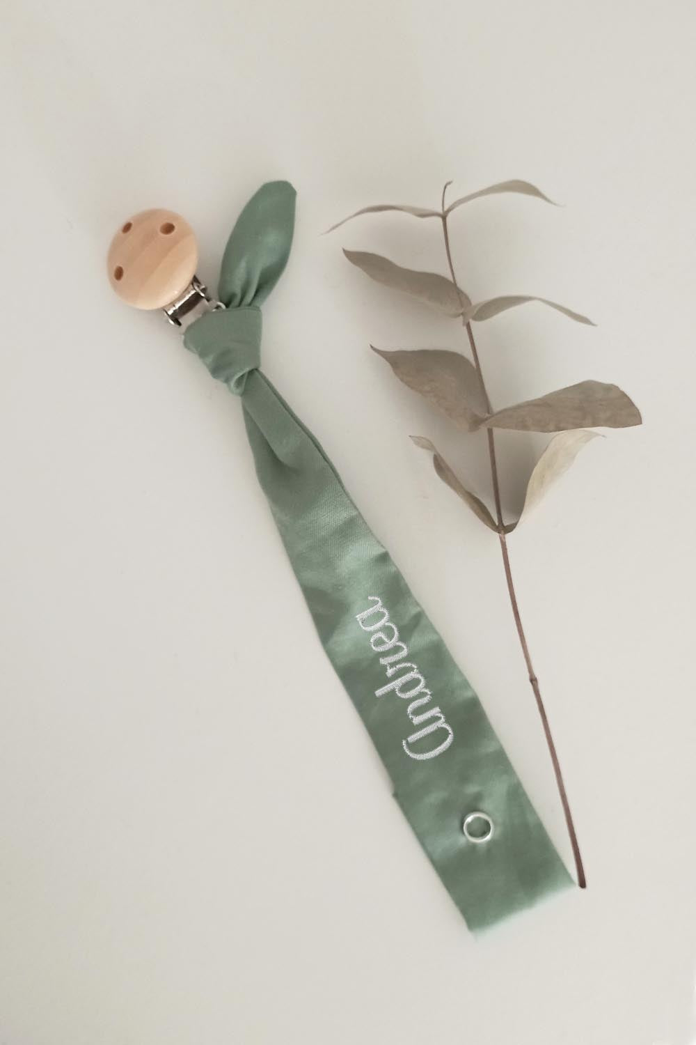 Portaciuccio in cotone organico con ricamo personalizzato