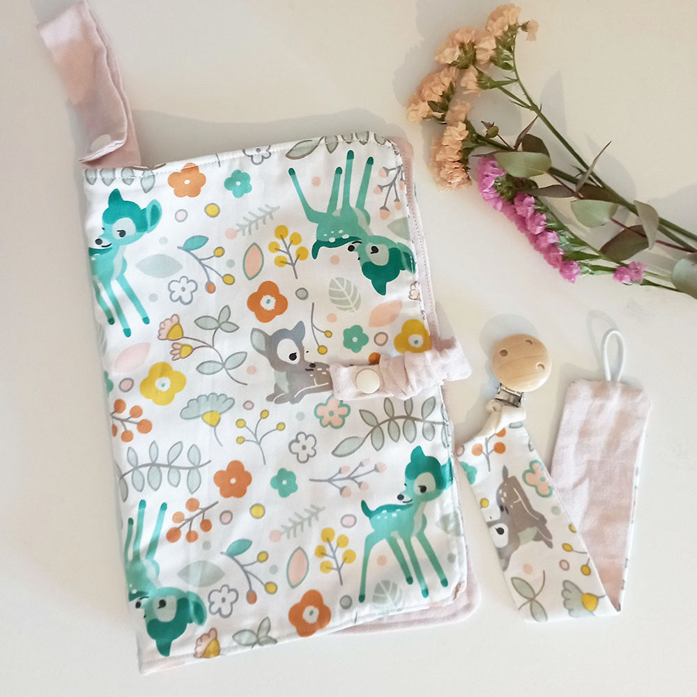 Coordinato porta pannolini, porta salviette e porta ciuccio per bimba personalizzabile