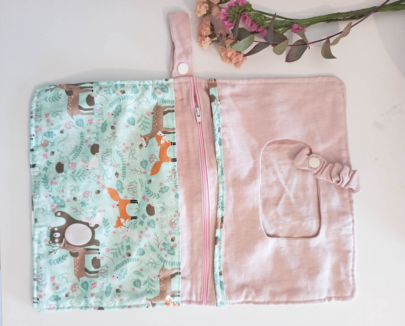 Coordinato porta pannolini, porta salviette e porta ciuccio per bimba personalizzabile