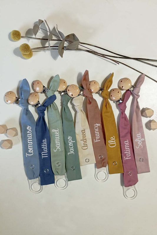 Portaciuccio in cotone organico con ricamo personalizzato